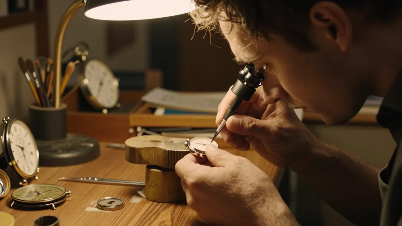 Machine à écrire vintage avec touches manquantes sur un établi de restauration locale - illustration 2