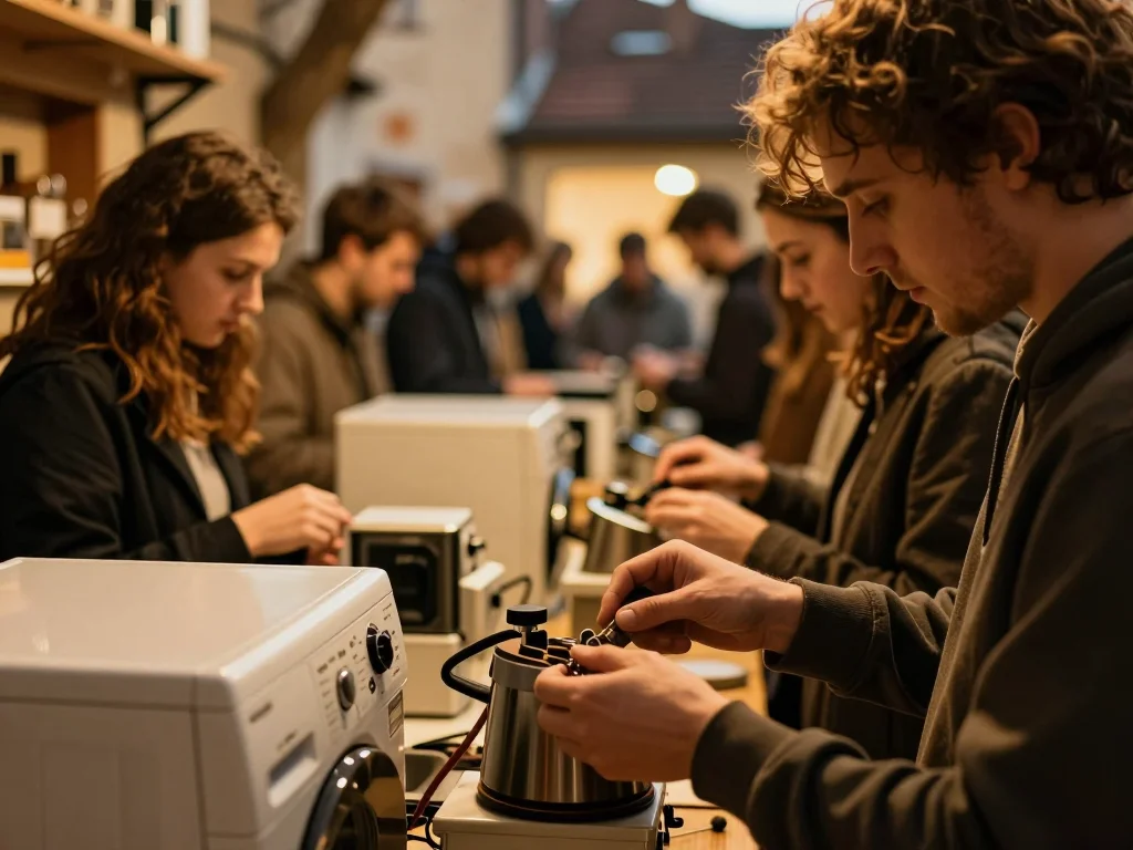 Vinyle avec pochette rigide et cannette centrale intacte posé sur une table en bois naturel, éclairage latéral - illustration 1