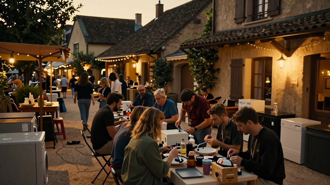Vinyle avec pochette rigide et cannette centrale intacte posé sur une table en bois naturel, éclairage latéral - illustration 2