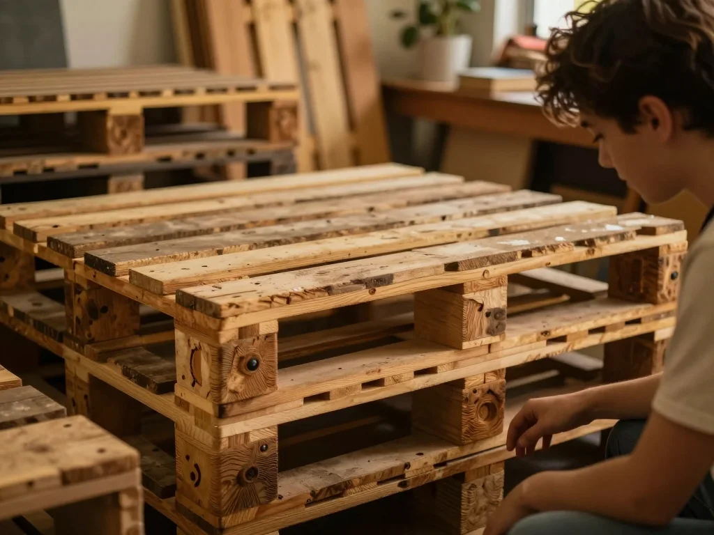 Personne vérifiant l'autonomie et les plaquettes de frein d'une trottinette électrique sur un trottoir ensoleillé - illustration 1