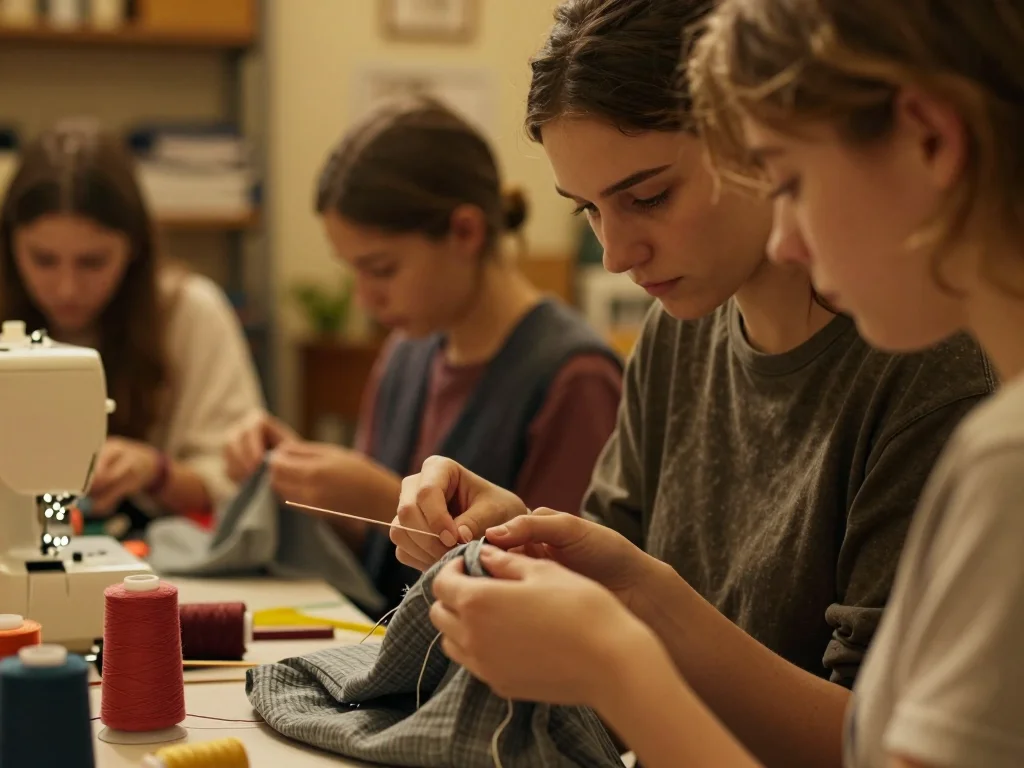 Puzzle en bois démonté sur une table avec boîte d'origine et outils de vérification - illustration 1
