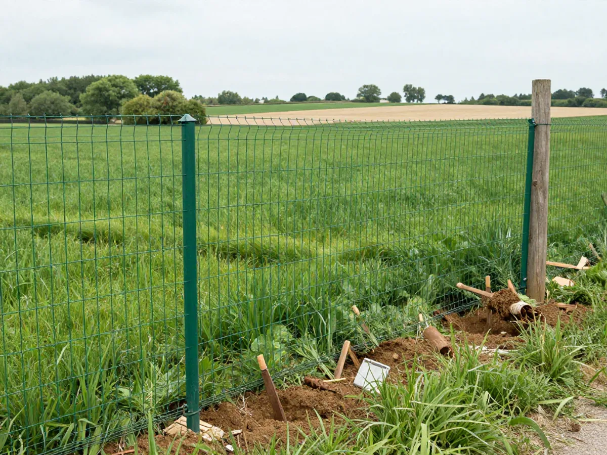 Pose de clôture - Terrain 200m linéaires