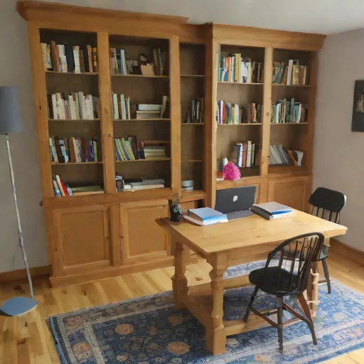 Bibliothèque en chêne massif 5 étagères