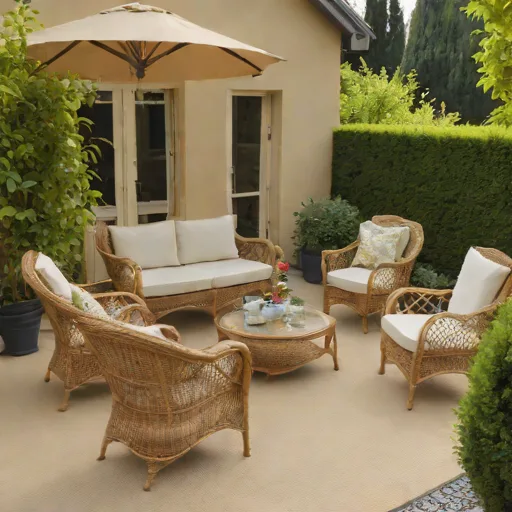 Salon de jardin résine tressée 4 places - Photo 3