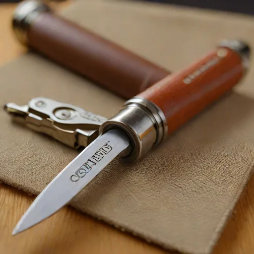 Couteau Opinel N°8 inox avec étui cuir - Photo 2