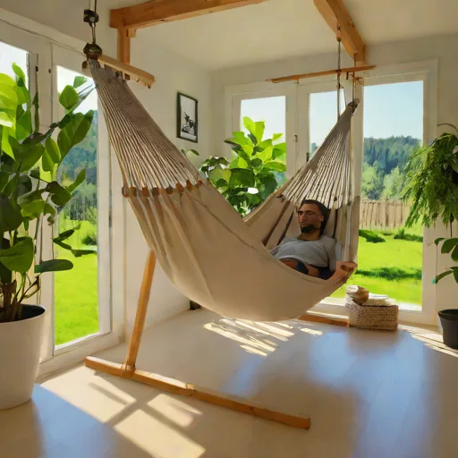 Hamac double avec support acier 200kg - Photo 3